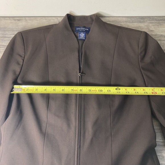 Ann Taylor Long Sleeve Single-Button Blazer - Chocolate Brown - Size 6P Petite - Picture 10 of 12